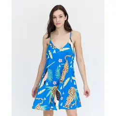 GUINDA - Vestido corto estampado Leopardo Foil