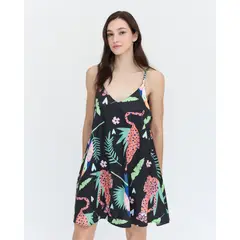 GUINDA - Vestido corto estampado Leopardo Foil