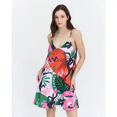 GUINDA - Vestido corto estampado con tirantes Candy