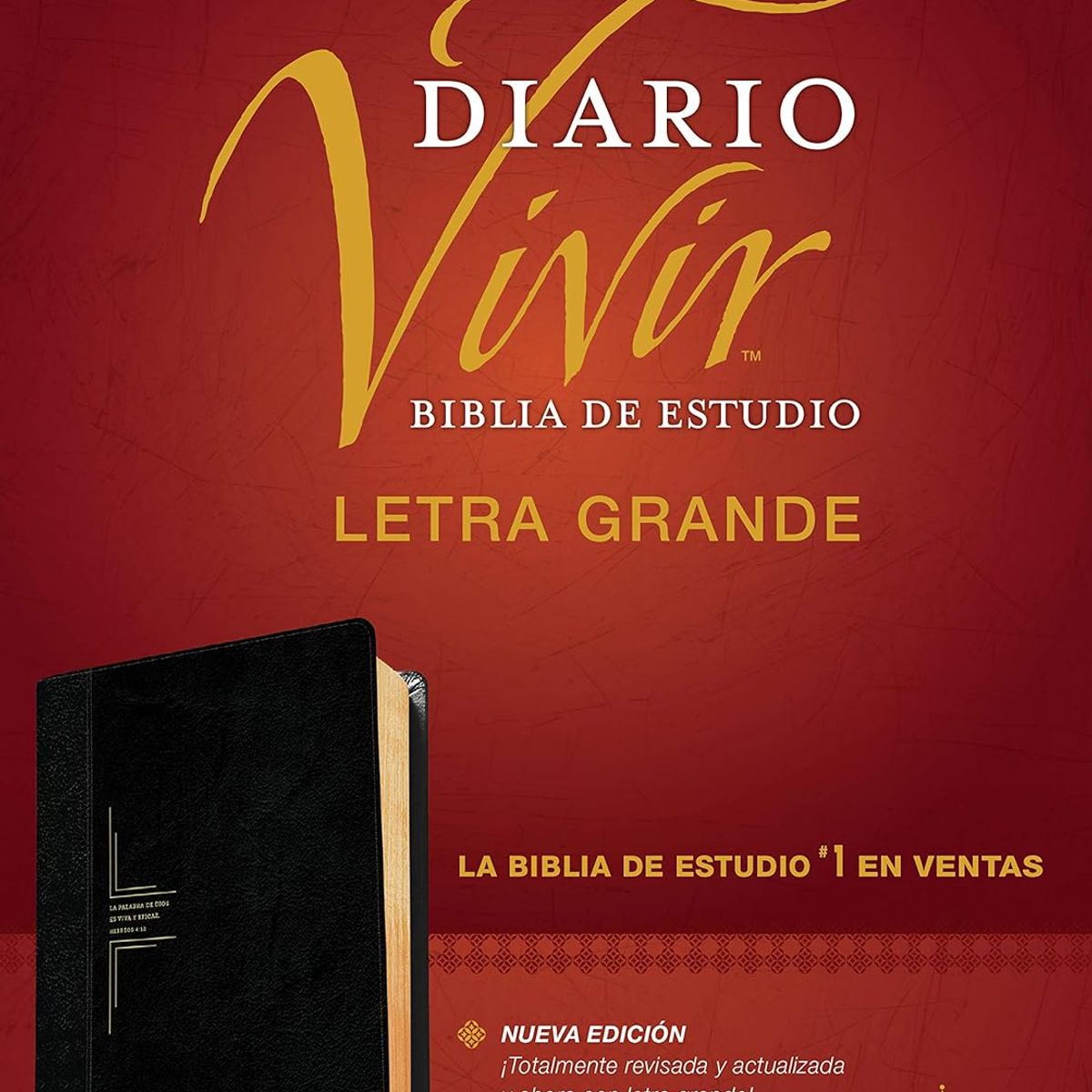 SOCIEDAD BIBLICA CHILENA - Biblia de estudio del diario vivir RVR60, letra grande, SentiPiel, Negro