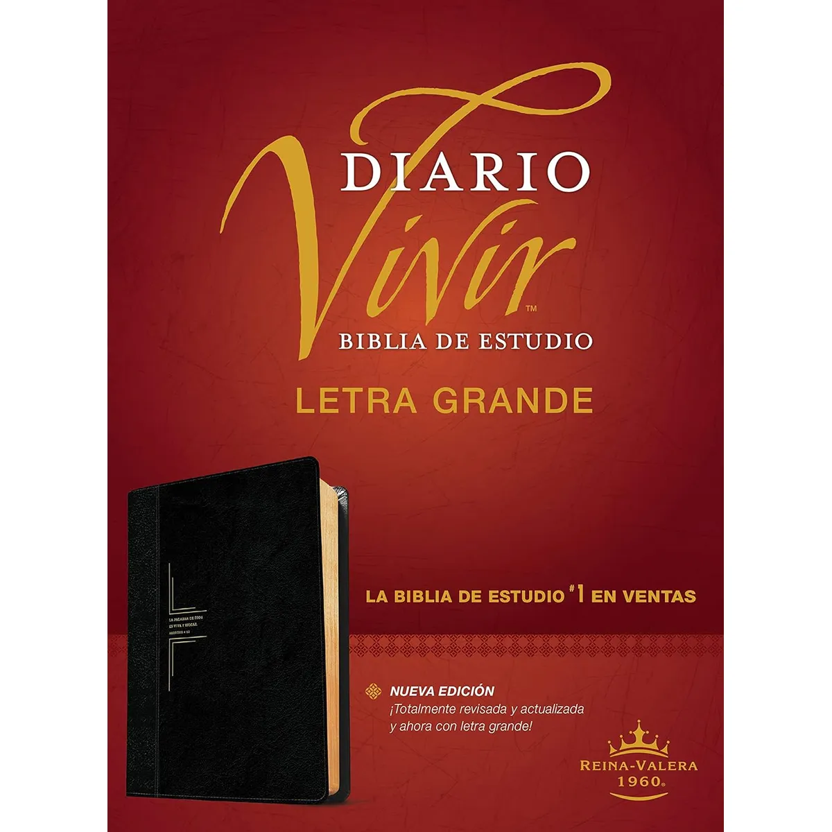 SOCIEDAD BIBLICA CHILENA - Biblia de estudio del diario vivir RVR60, letra grande, SentiPiel, Negro