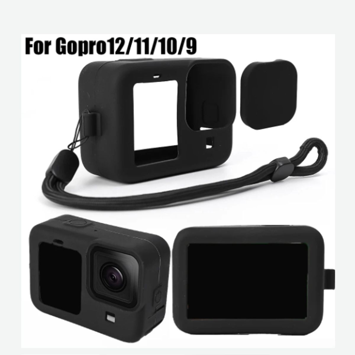 GENERICO - FUNDA SILICONA + TAPA PARA GOPRO 9 10 11 & 12