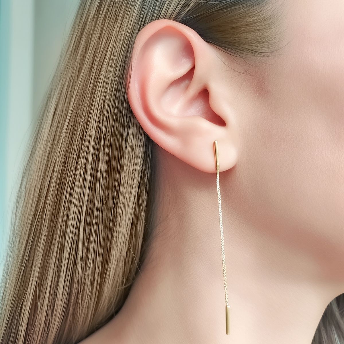 COGGIOLA - Aros Delia Cadena Palito Enchapado Oro 18K