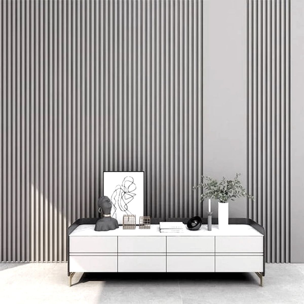 BYB - WALL PANEL PVC 10 PZS 3D 16x250 cm ceniza