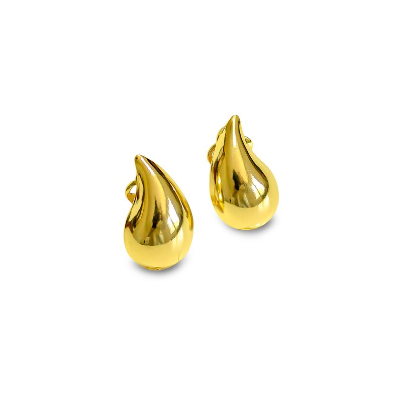 ANDREA COGGIOLA JOYAS - Aros Gota Clip Enchapado Oro 18K