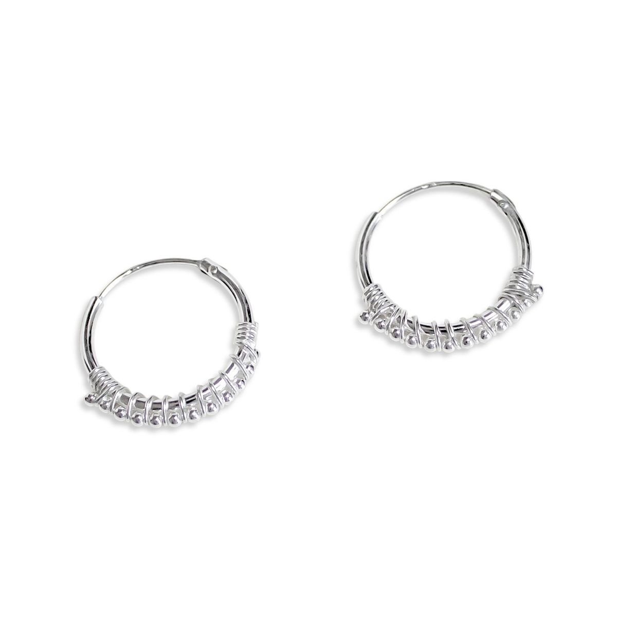 COGGIOLA - Aros Argolla Mini Bolita 14mm Plata Fina 925
