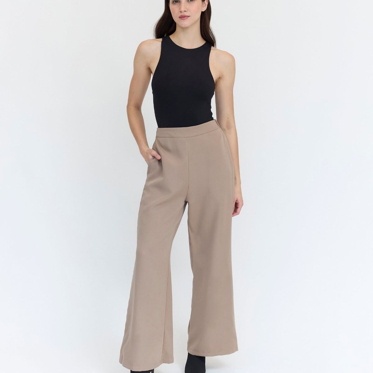 GUINDA - Pantalón liso Guada Guinda