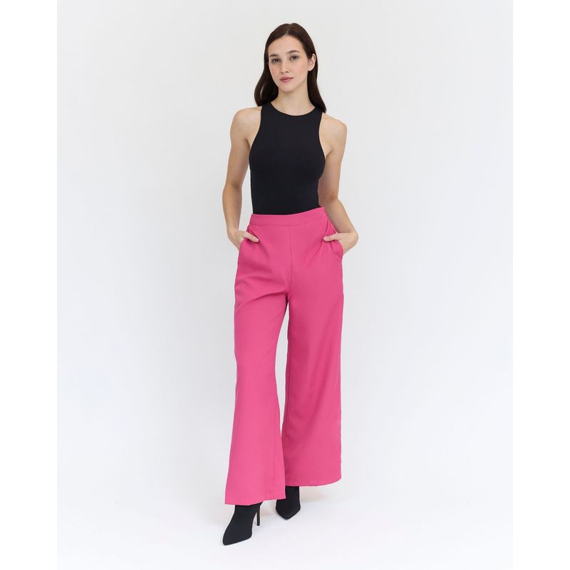 GUINDA - Pantalón liso Guada Guinda