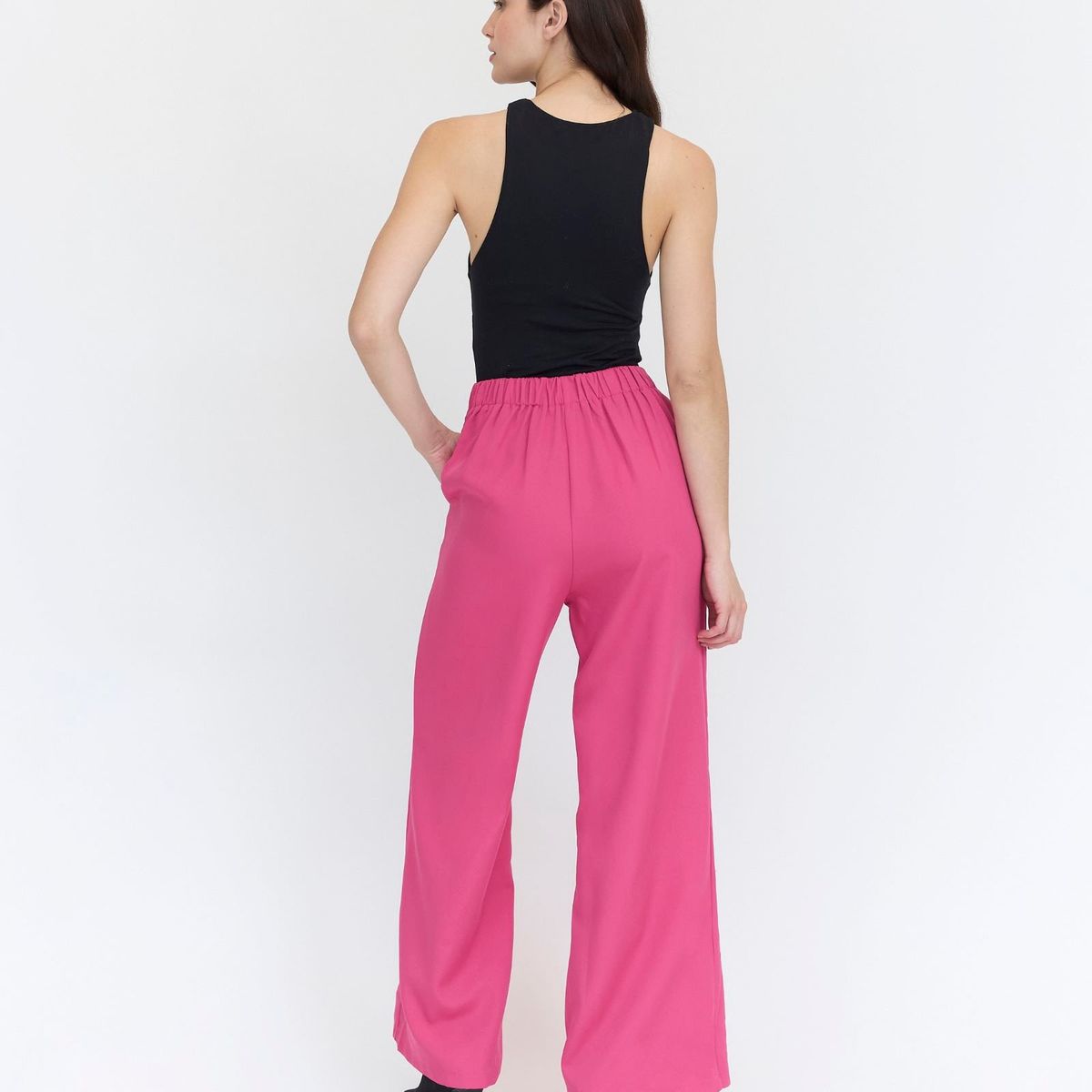 GUINDA - Pantalón liso Guada Guinda