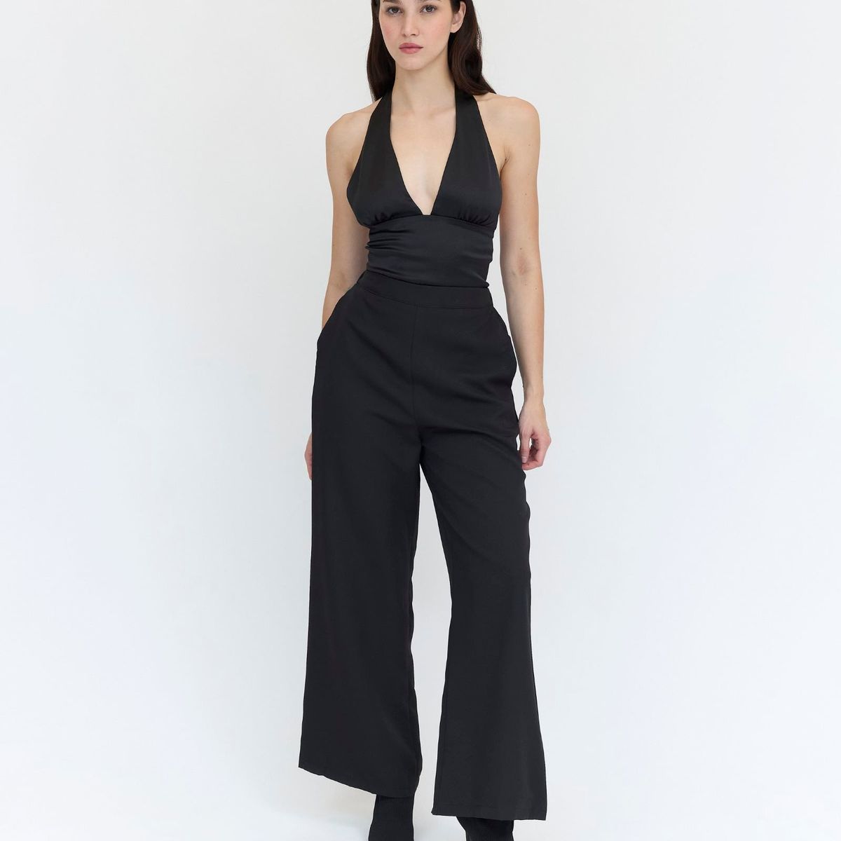 GUINDA - Pantalón liso Guada Guinda