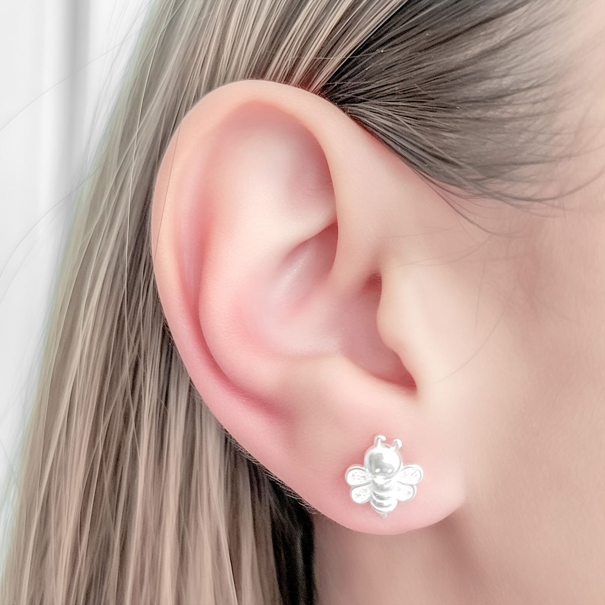 COGGIOLA - Aros Abeja Circón Ala Plata Fina 925