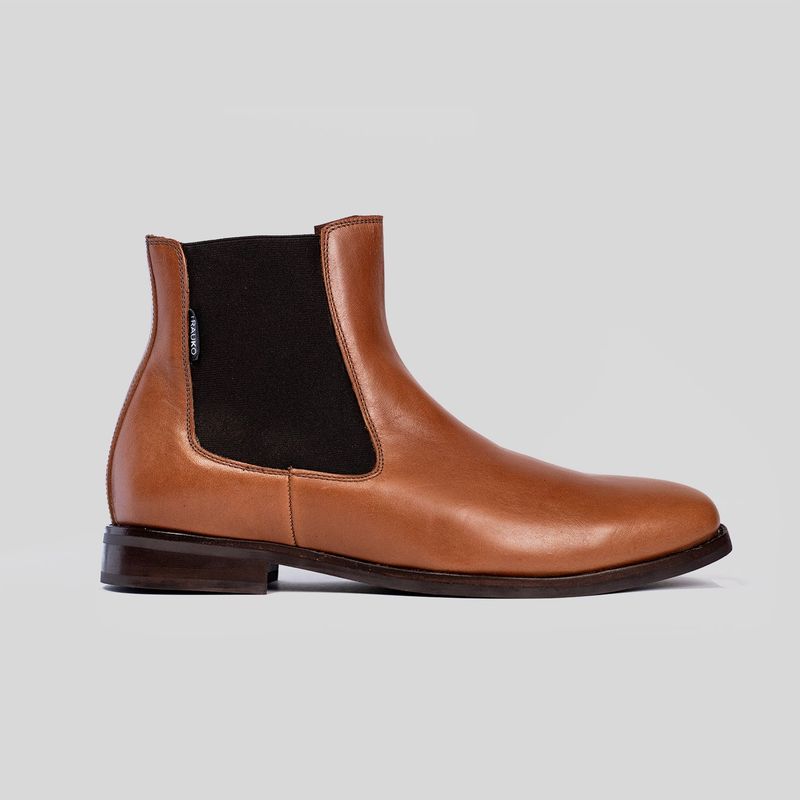 TRAUKO - Zapato Hombre Cuero Café Camel Trauko Chelsea