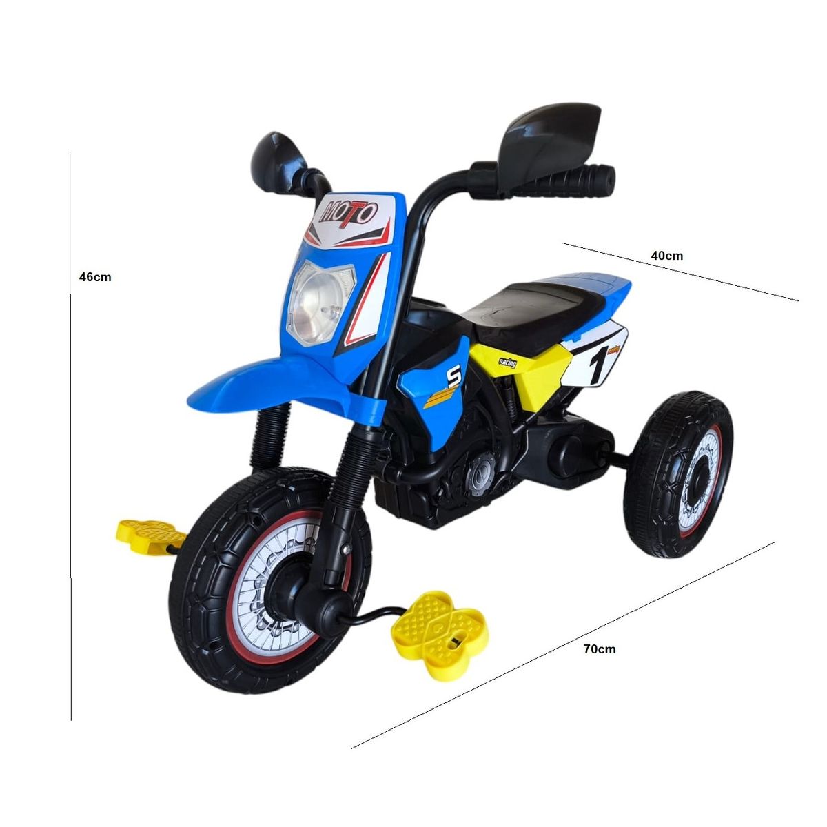 GENERICO - Triciclo Infantil Tipo Moto 3 Ruedas Azul