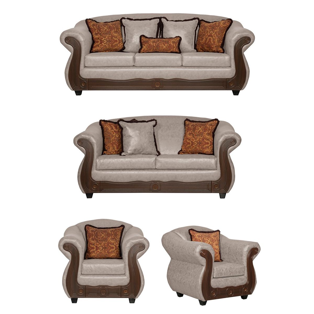 BLACK FACTORY - Juego de Living 3 2 1 1 Estambul Crema.