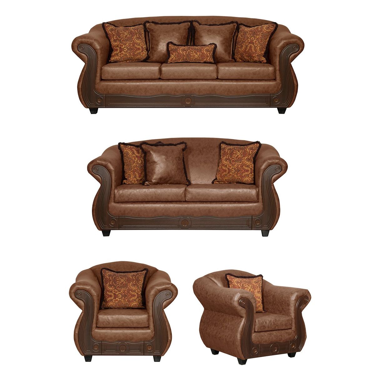 BLACK FACTORY - Juego de Living 3 2 1 1 Estambul Terracota.