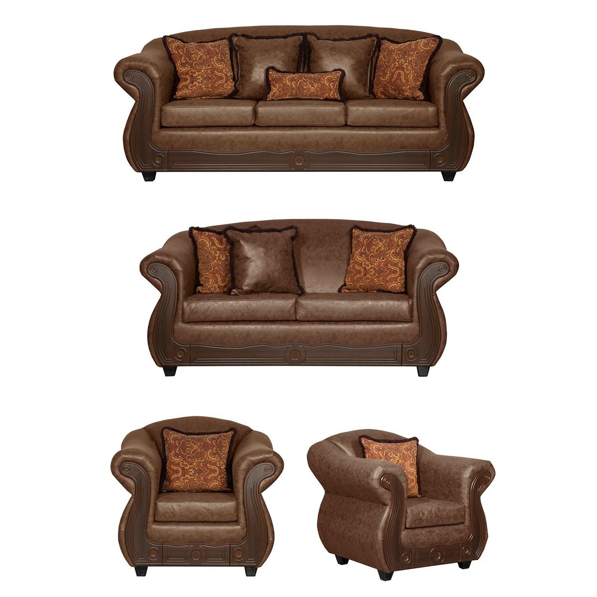 BLACK FACTORY - Juego de Living 3 2 1 1 Estambul Café.