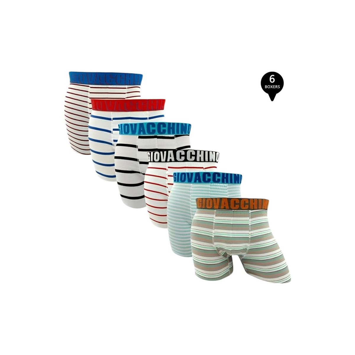 GIOVACCHINO - Pack de 6 Boxer Medio Algodón Hombre