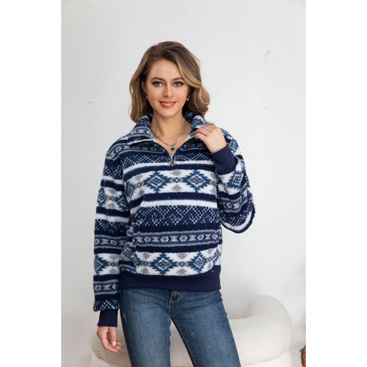 LIKE SHOP - Poleron Chaqueton Mujer Polar Grueso Forro Chiporro Premium 7567