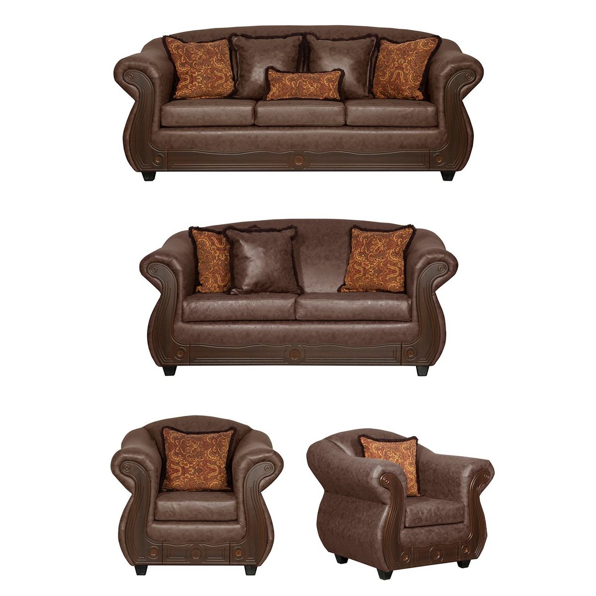 BLACK FACTORY - Juego de Living 3 2 1 1 Estambul Chocolate.