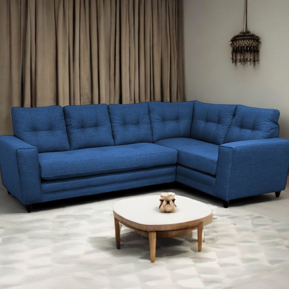 SOFAS HOME - SECCIONAL ALPES DERECHO CHENILLE AZUL