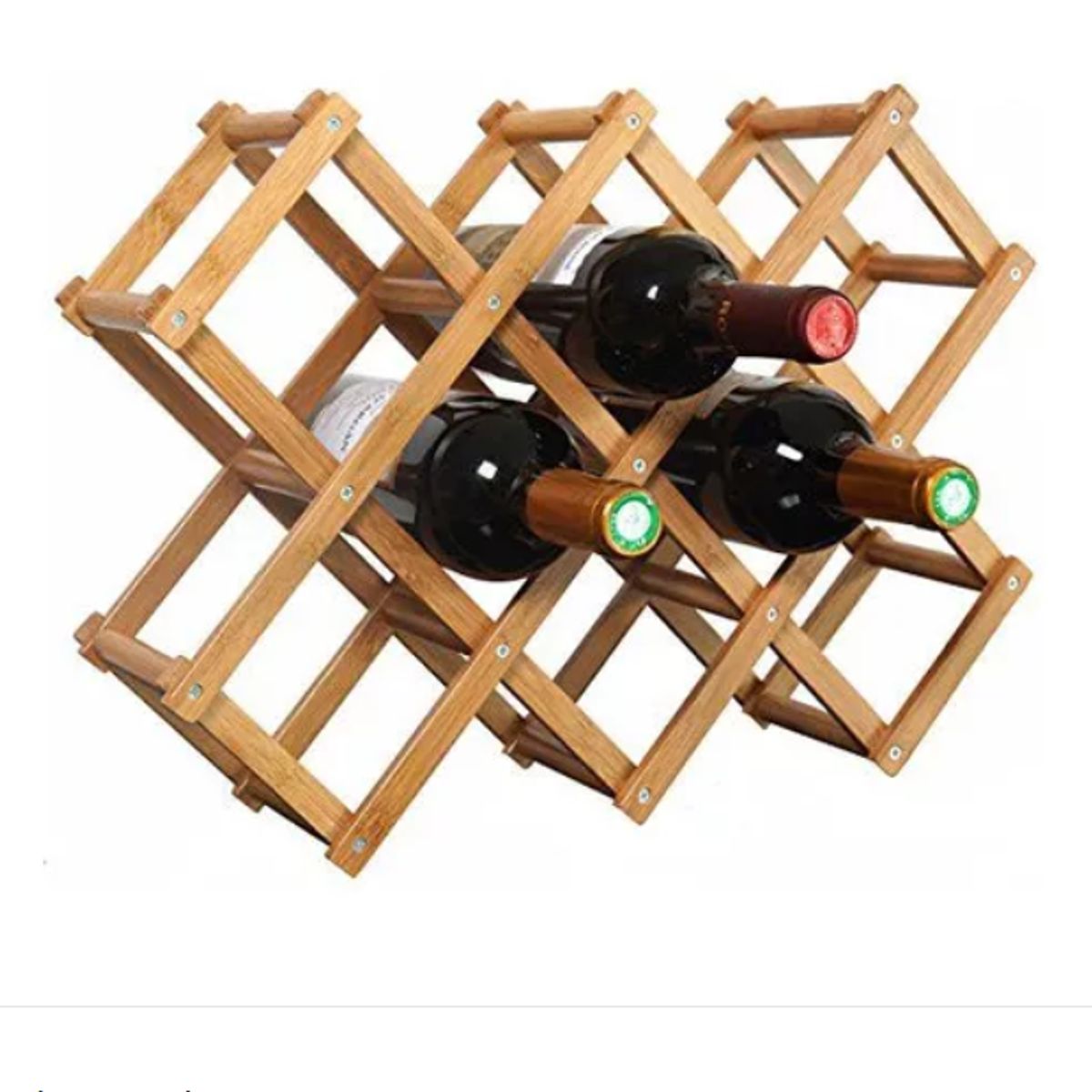 GENERICO - Porta Vino Botellas Plegable Soporte De Vino Madera 10 Pts.