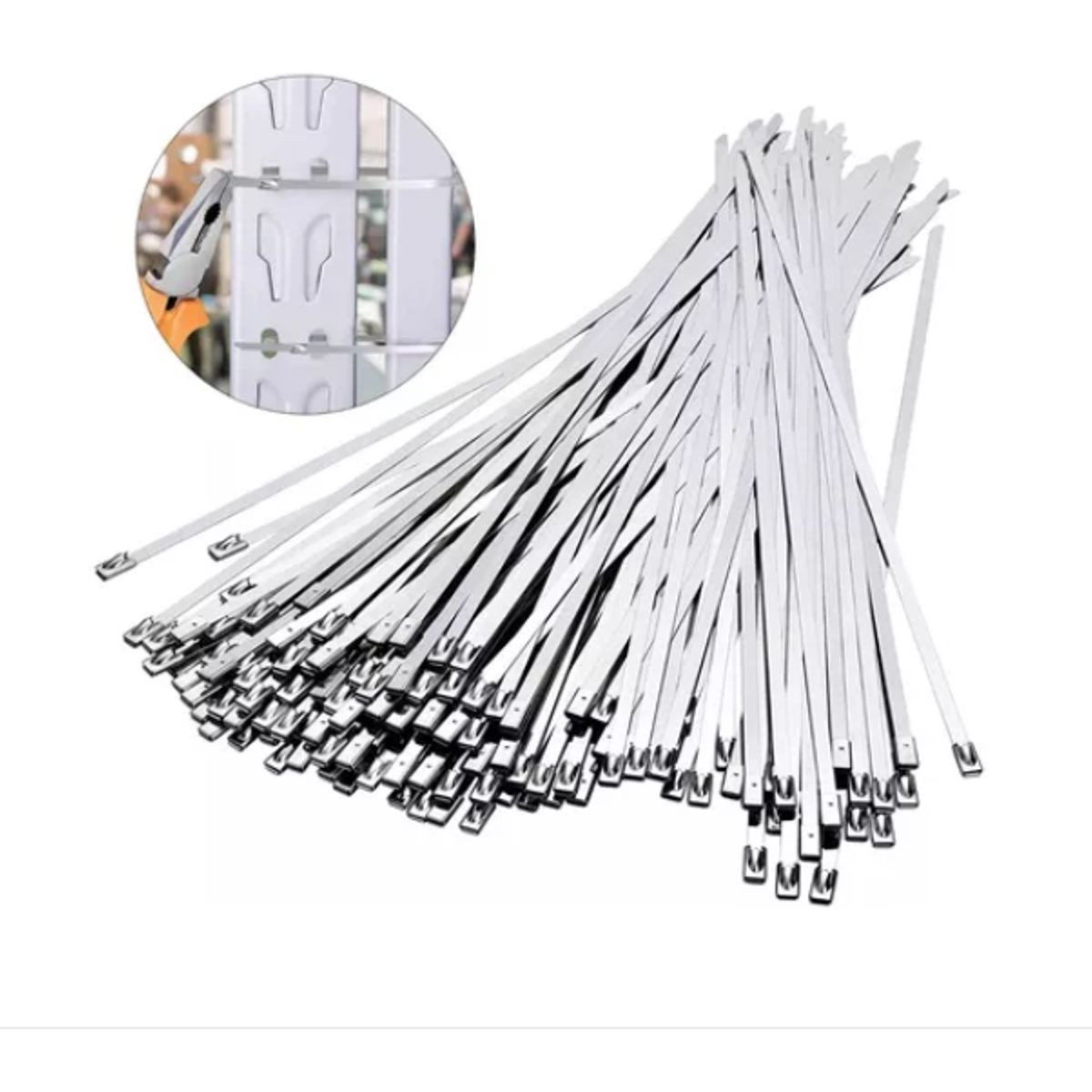 GENERICO - 100 Abrazadera Metálica 4.6 × 300mm Amarra Acero Inoxidable