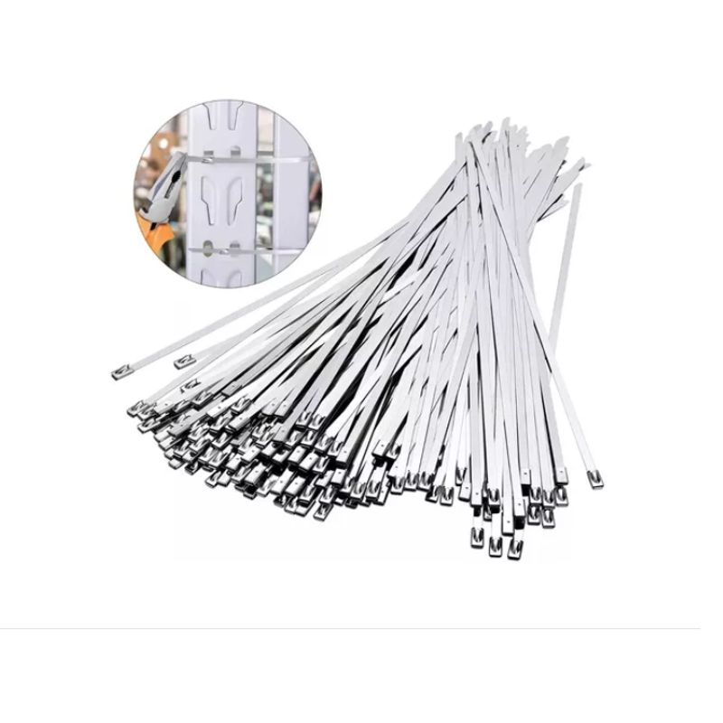 GENERICO - 100 Abrazadera Metálica 4.6 × 300mm Amarra Acero Inoxidable