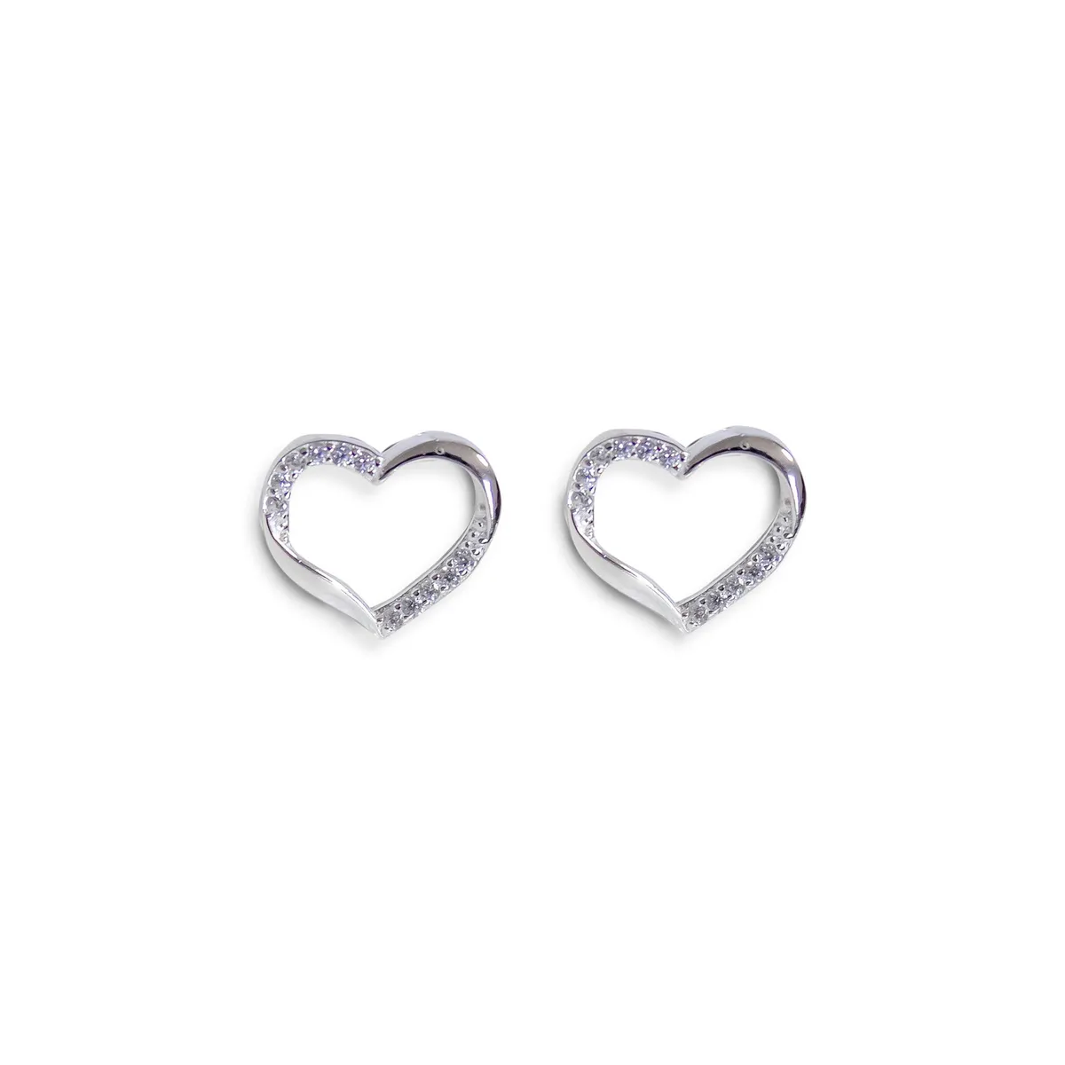 COGGIOLA - Aros Amor Corazón Circón Plata Fina 925