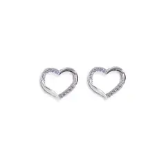 COGGIOLA - Aros Amor Corazón Circón Plata Fina 925