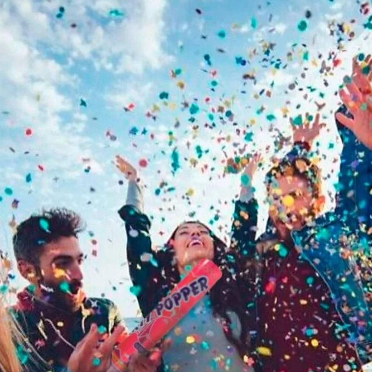 GENERICO - Pack 4 Tubo Cañón Lanza Confeti Challa Año Nuevo Fiesta 80cm