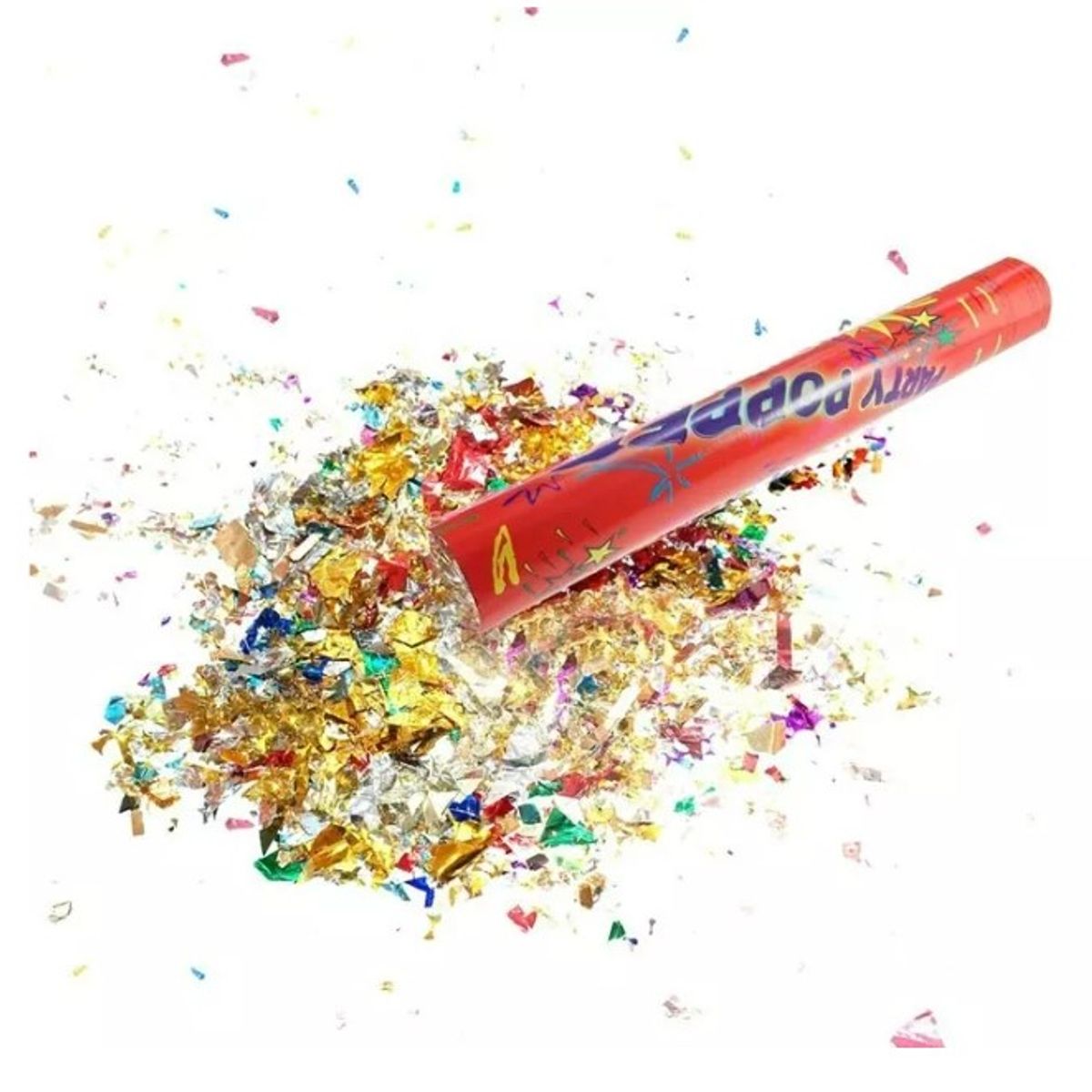 GENERICO - Set X4 Tubo Cañón Lanza Confeti Challa Año Nuevo Fiesta 80cm