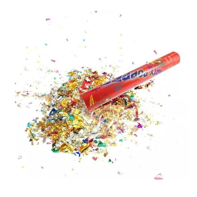 GENERICO - Set X4 Tubo Cañón Lanza Confeti Challa Año Nuevo Fiesta 80cm