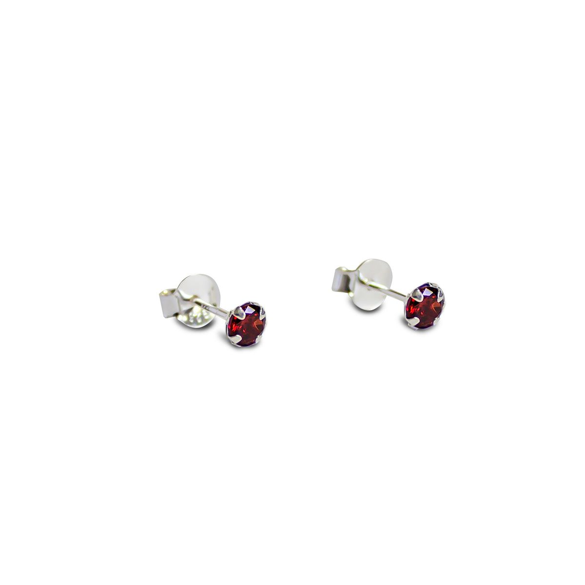 COGGIOLA - Aros Circón Rojo Grifas 4mm Plata Fina 925