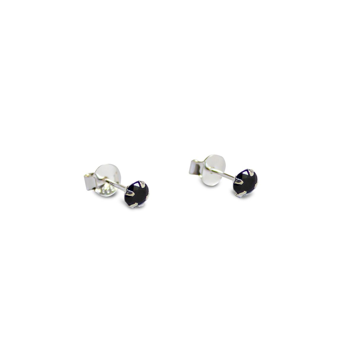 COGGIOLA - Aros Circón Negro Grifas 4mm Plata Fina 925