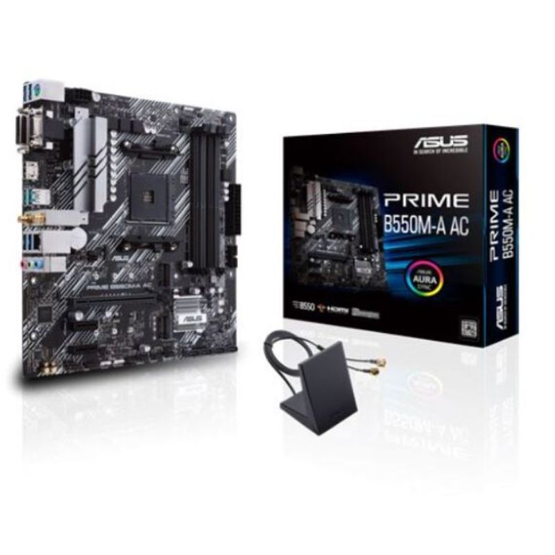 ASUS - MB sAM4 AMD - ASUS PRIME B550M-A AC - 4x DDR4 - Wi-Fi - Micro ATX