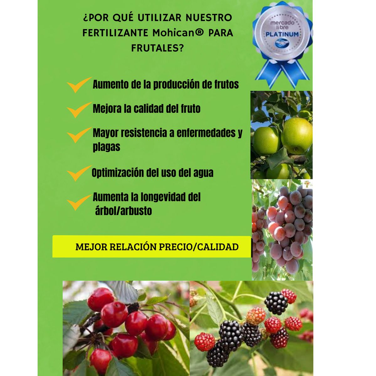 MOHICAN - FERTILIZANTE PARA FRUTALES EN GENERAL BOLSA 1 KG MOHICAN