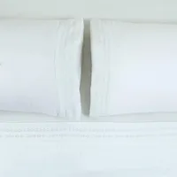 Juego de sabanas Super King 200 hilos Blanca Bordada