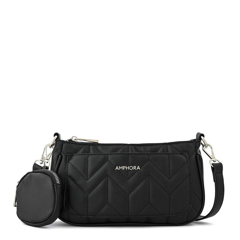 AMPHORA - Cartera bandolera mediana blinky negro