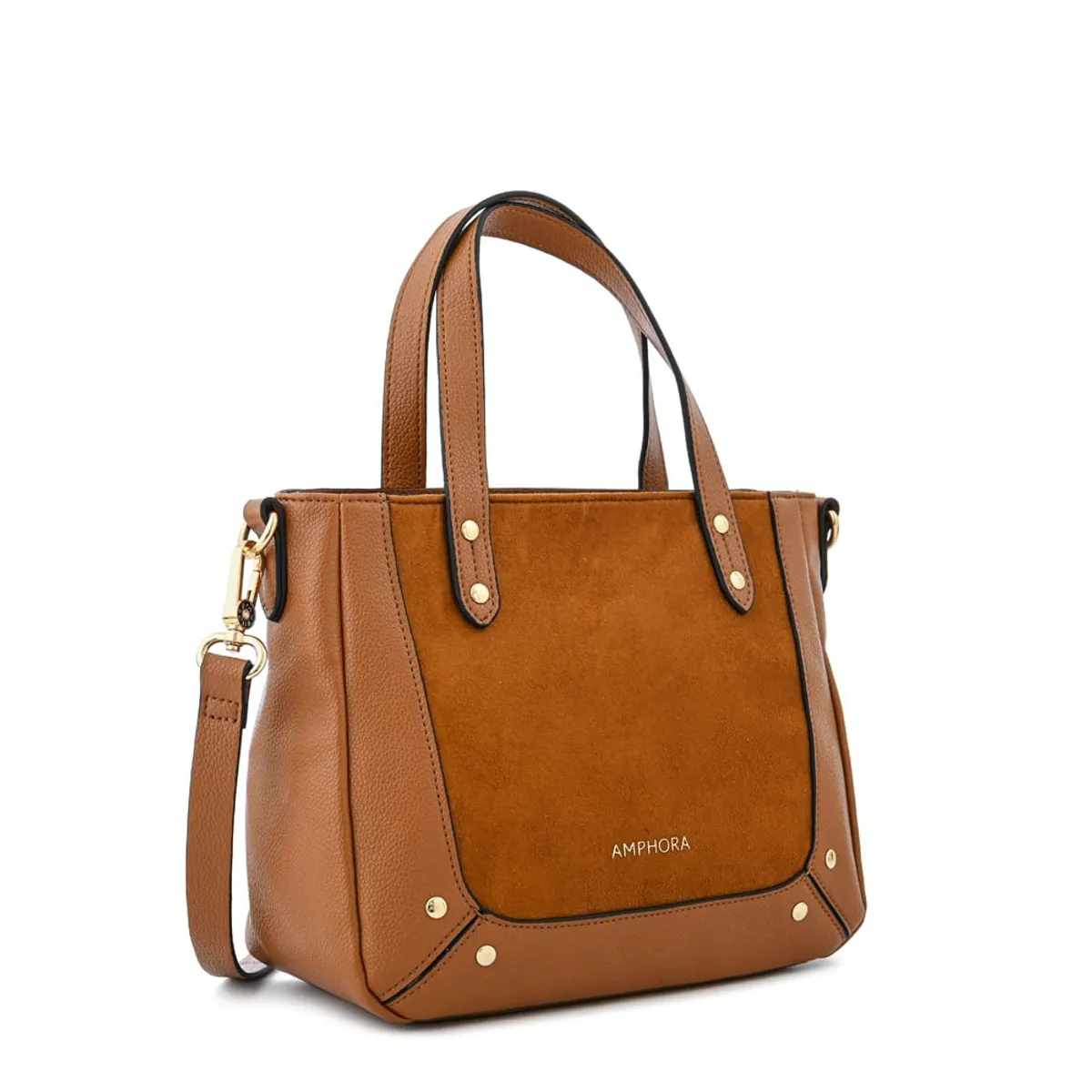 AMPHORA - Cartera tote marty mediana café