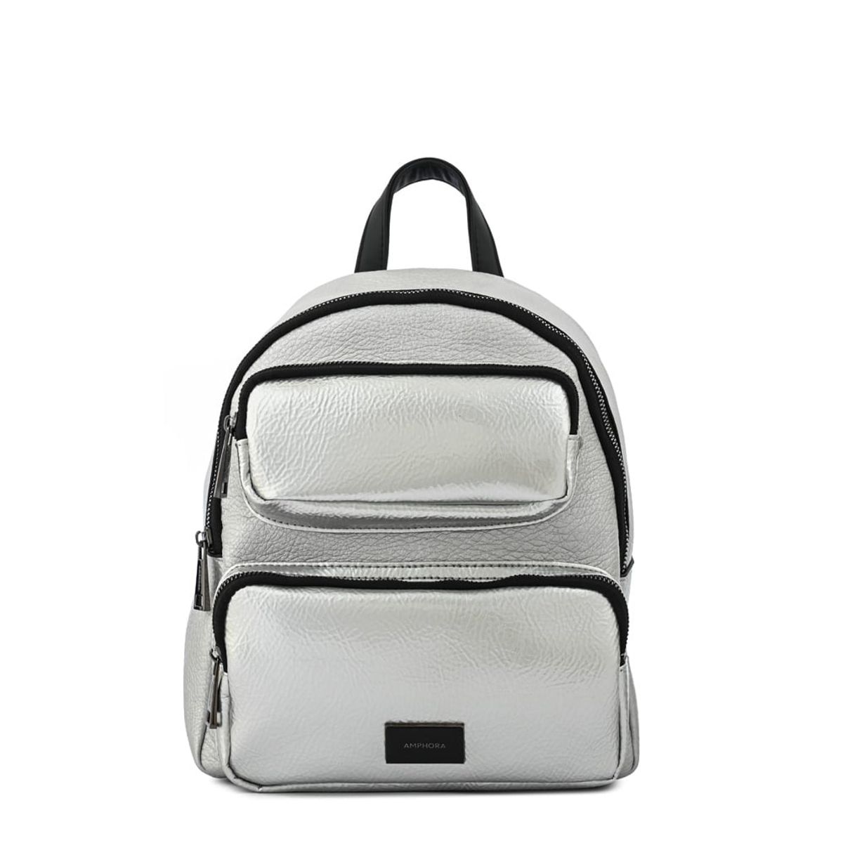 AMPHORA - Mochila debbie mediana plateado
