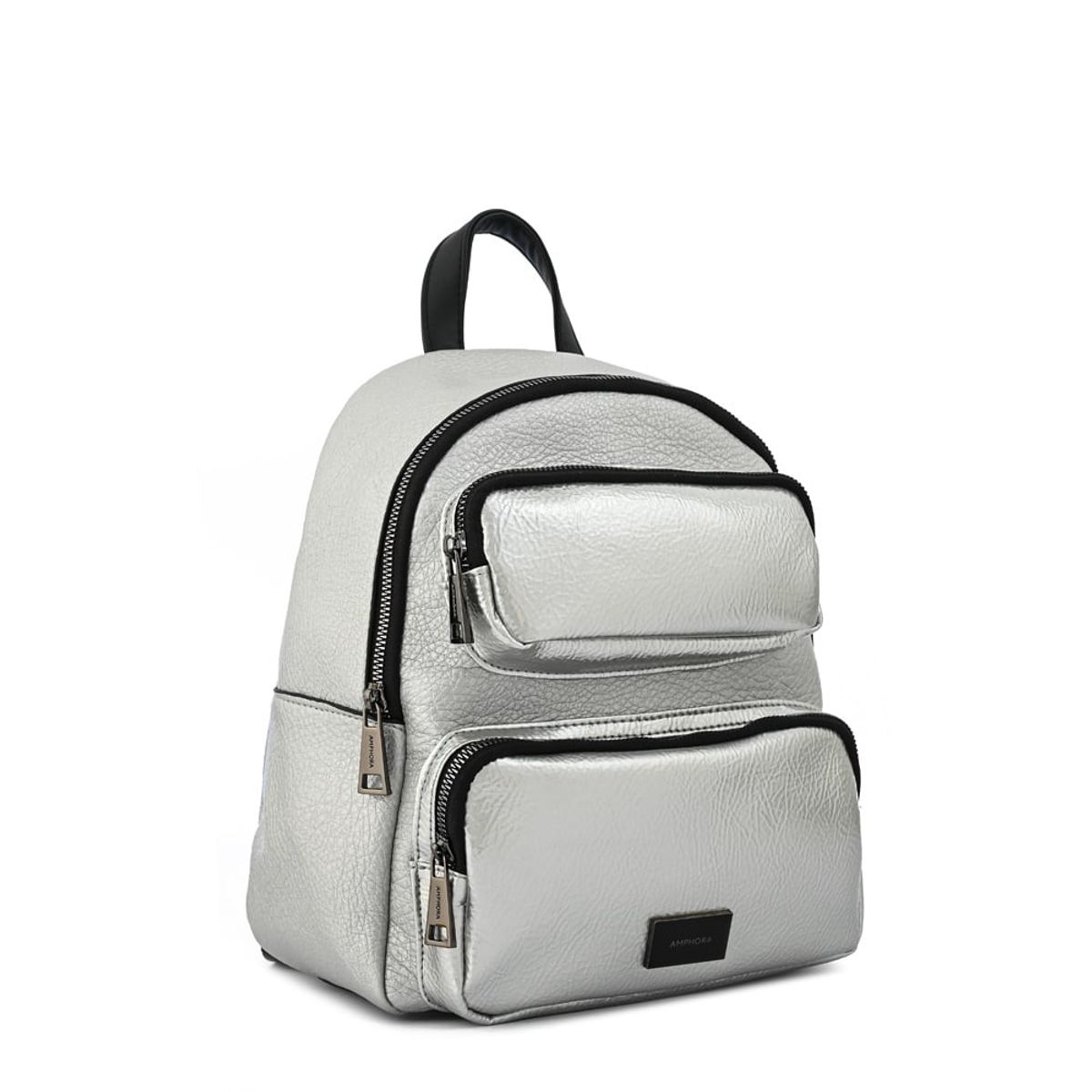 AMPHORA - Mochila debbie mediana plateado