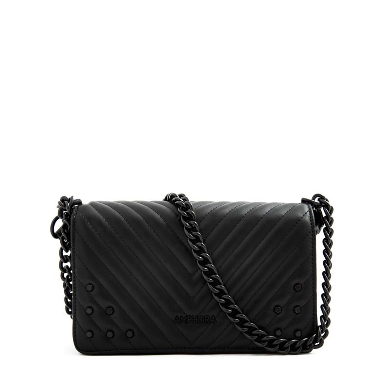 AMPHORA - Cartera bandolera con tapa mediana muller Negro especial