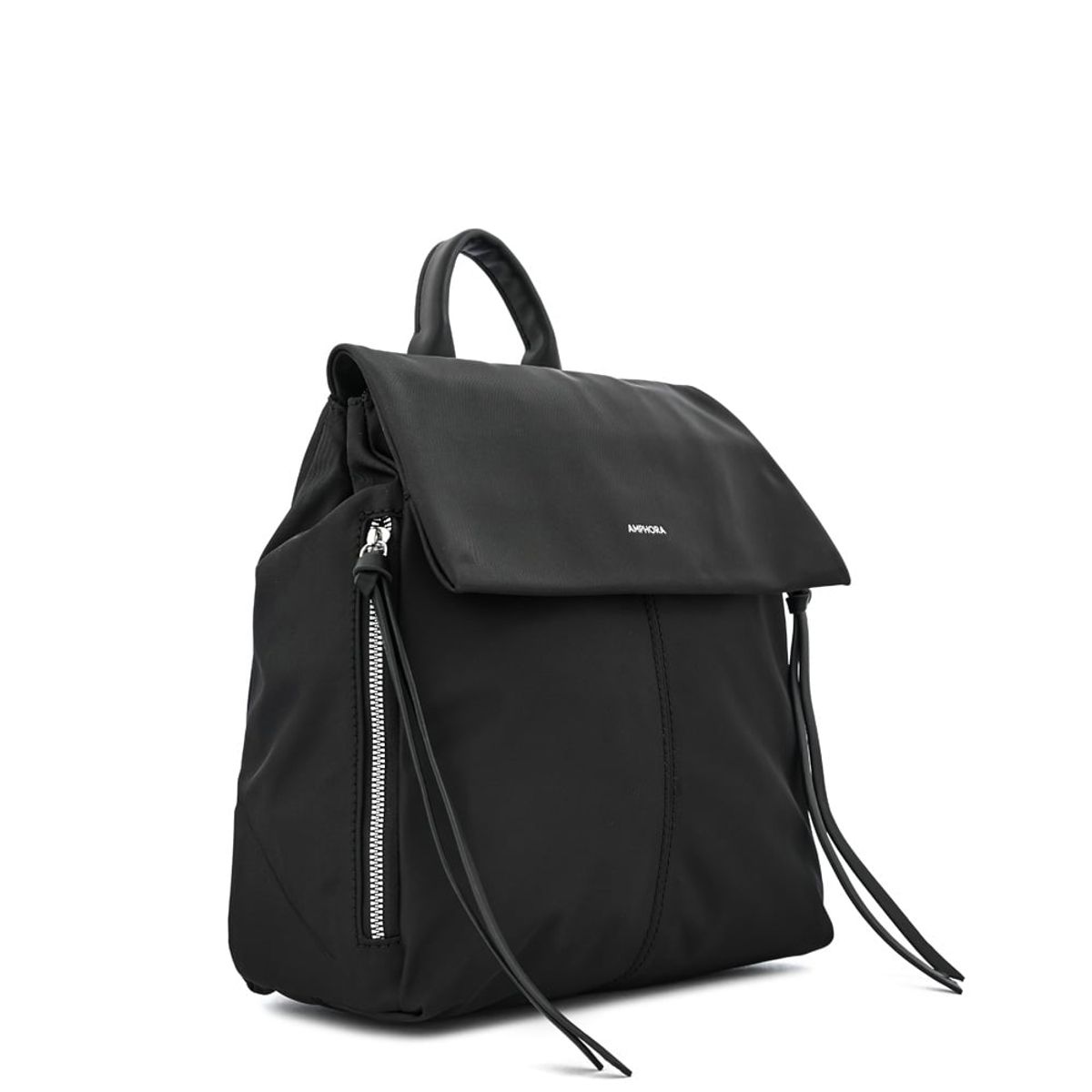 AMPHORA - Mochila julianne mediana negro texturizado