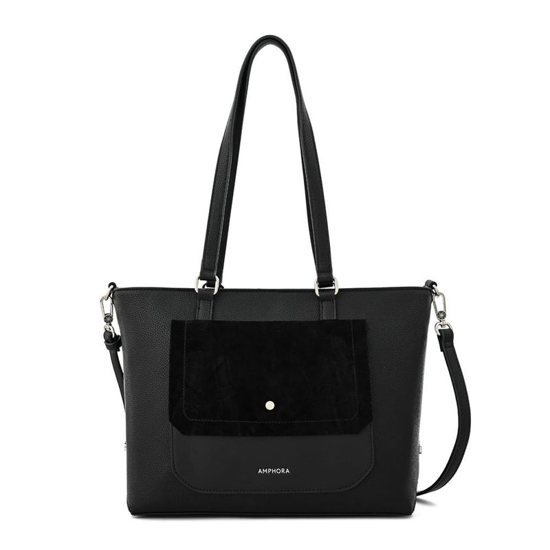AMPHORA - Cartera dos asas mediana becca negro