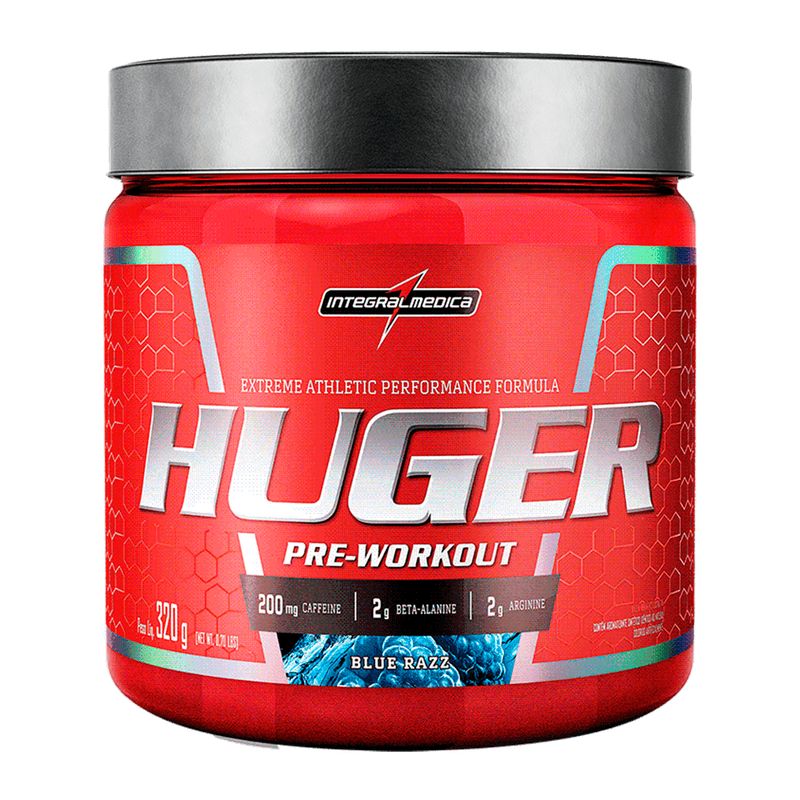 INTEGRALMEDICA - PRE ENTRENO HUGER - 320G - BLUE RAZZ - INTEGRALMÉDICA