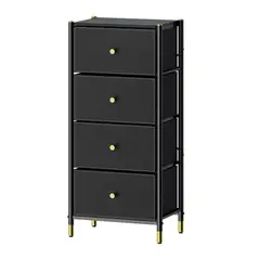 GENERICO - Cajonera Comoda 4 Cajones Estructura Metalica Negro