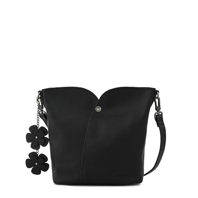 AMPHORA - Cartera bandolera mediana emma negro