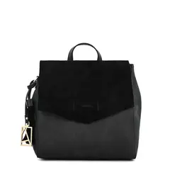 AMPHORA - Mochila con tapa siena mediana negro especial