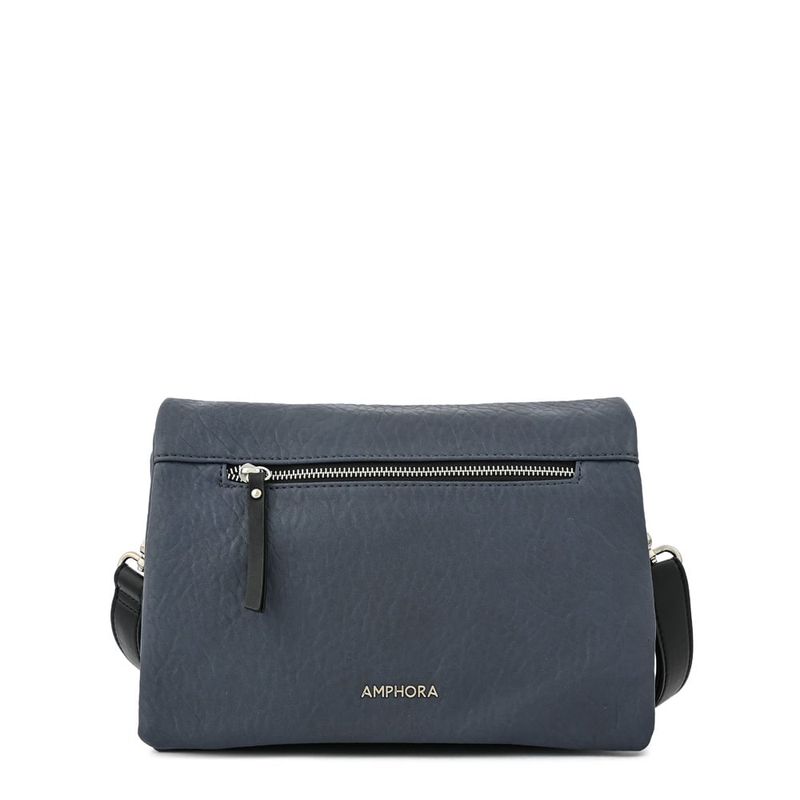 AMPHORA - Cartera bandolera con tapa mediana valita azul oscuro