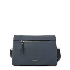 AMPHORA - Cartera bandolera con tapa mediana valita azul oscuro
